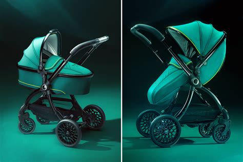 Dizajn kočíka Aston Martin egg3® s limetkovým lemovaním