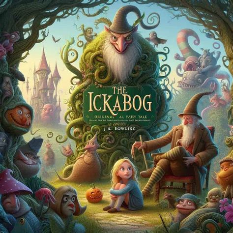 Ilustrácia k rozprávke The Ickabog s príšerou a deťmi