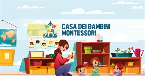 Ilustrácia detí pracujúcich s Montessori materiálmi v Casa dei Bambini