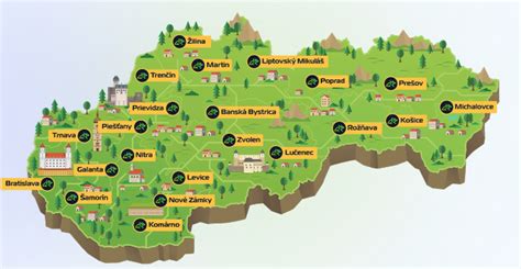 mapa Prešovskej archieparchie na Slovensku