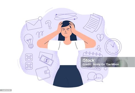 Ilustrácia muža s prejavmi stresu a únavy