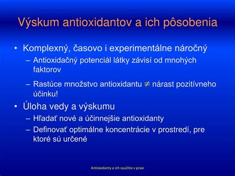 Vizualizácia molekúl antioxidantov a ich pôsobenia v tele.