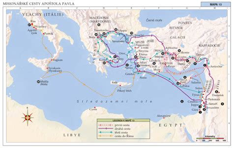 Mapa Abrahámovej cesty z Uru do Kanaanu