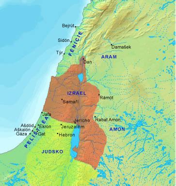 Mapa Judska a okolitých kráľovstiev v období Jeremiášovej činnosti