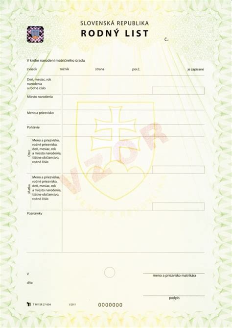 Formulár žiadosti o rodný list