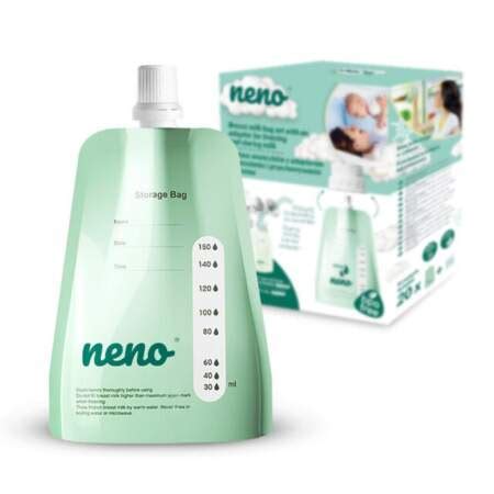 Sada sáčkov na uskladnenie materského mlieka s detailom dvojitého uzáveru