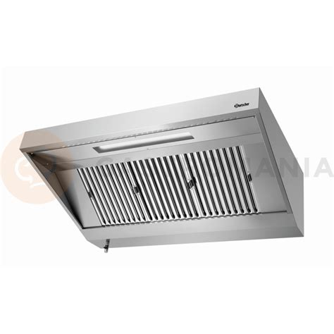 Nástenný digestor v tvare dáždnika s pripojeným potrubím