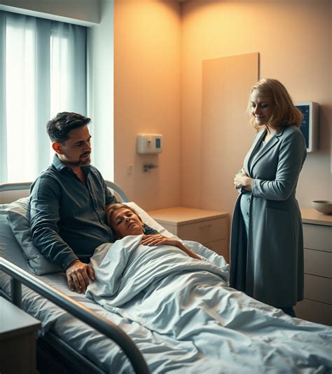 Ilustrácia sestry starajúcej sa o dieťa v nemocničnej izbe.