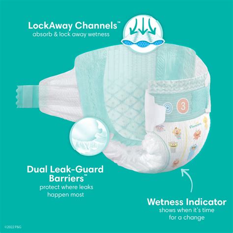 Schéma vrstiev plienky Pampers Active Baby Dry s vrstvou 