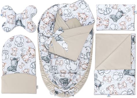 Ilustrácia rôznych typov perín a hniezd pre bábätká.