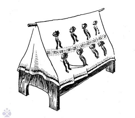 Ilustrácia alebo fotografia zobrazujúca tradičnú kútna plachta a dieťa