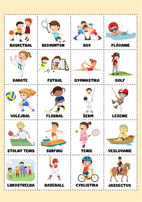 Koláž obrázkov zobrazujúcich rôzne športy vhodné pre deti.