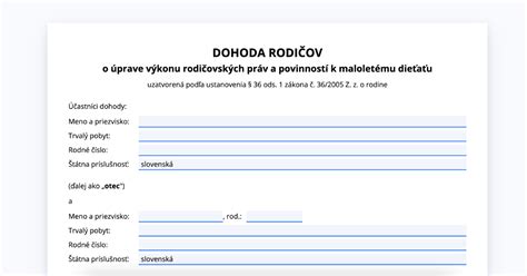 Ilustračná schéma práv rodičov po rozvode
