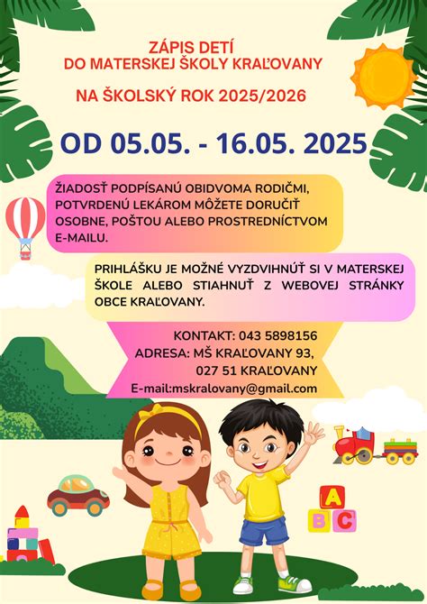 infografika s časovou osou zápisu do materskej školy a postupom pri neprijatí