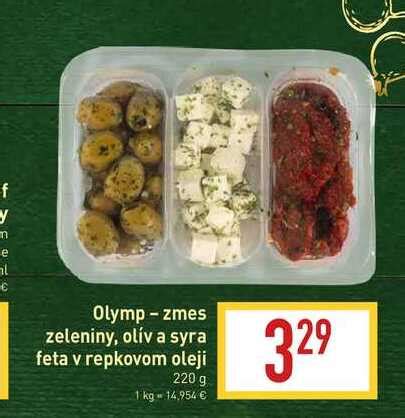 Ilustračné foto čerstvej zeleniny, olív a syra feta na tanieri