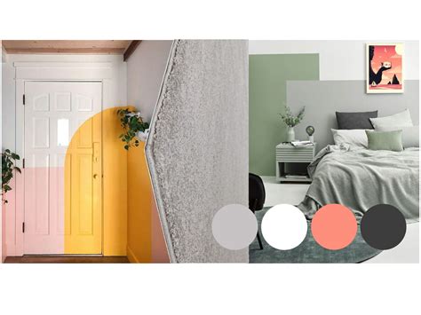 príklady kontrastných farebných kombinácií obrazov a interiérov