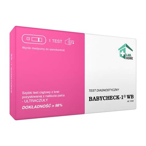 Ilustrácia znázorňujúca jednotlivé kroky použitia testu BABYCHECK-1 WB, vrátane odberu krvi a aplikácie vzorky.