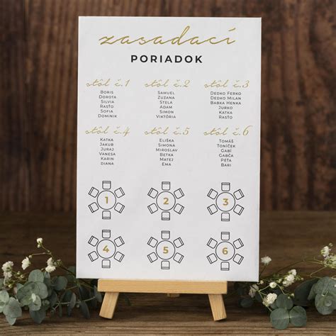 Zasadací poriadok na veľkom svadobnom stole