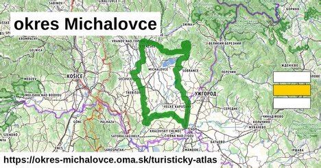 mapa okresu Michalovce s vyznačenou obcou Drahňov