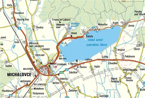 Mapa vodnej nádrže Zemplínska šírava