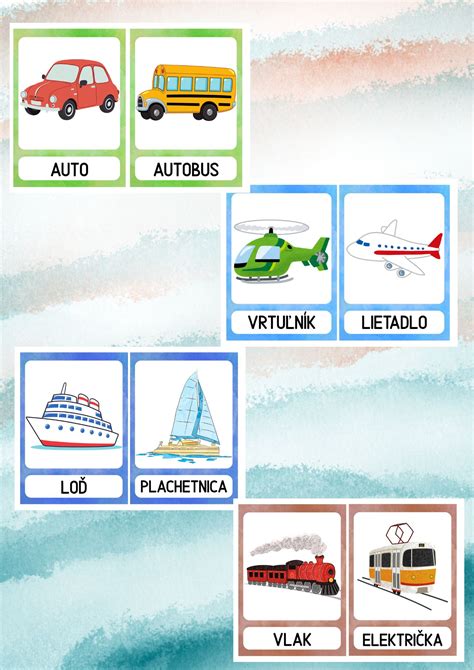 Sada farebných korálok v tvare dopravných prostriedkov pre najmenších