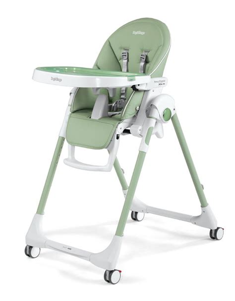 Detská jedálenská stolička Peg Perego Prima Pappa Follow Me v mentolovej farbe