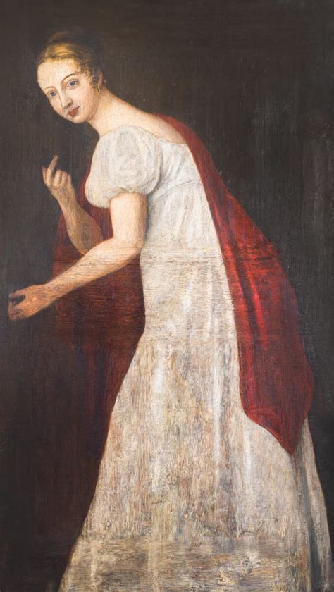 Portrét Levočskej bielej panej namaľovaný na dverách v Levočskej radnici