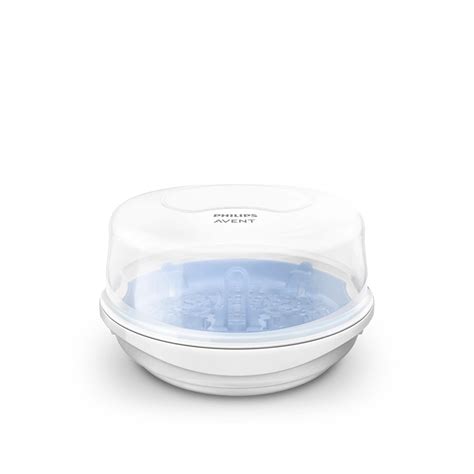 Ilustrácia parného sterilizátora Philips Avent s detskými fľašami vo vnútri