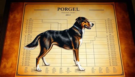 Ilustrácia rodokmeňa psa s vyznačenými líniovými väzbami.