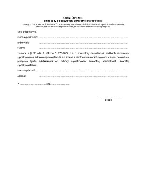 Ilustračná schéma štruktúry dohody o poskytovaní zdravotnej starostlivosti