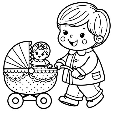 Ilustračná fotografia dievčatka s bábikou v golfovom kočíku