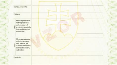 Ilustrácia rodného listu dieťaťa