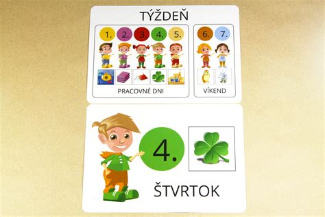 Ilustrácia s rôznymi dňami v týždni a symbolmi