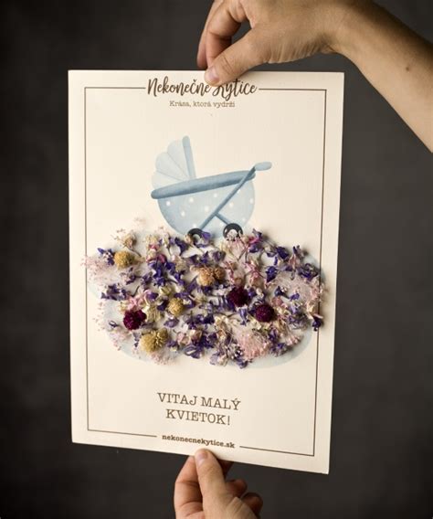 Kvetinová pohľadnica pre novorodenca