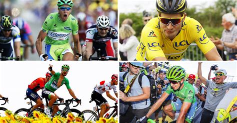 Grafické znázornenie počtu zelených dresov Petra Sagana na Tour de France a jeho víťazstiev v etapách.