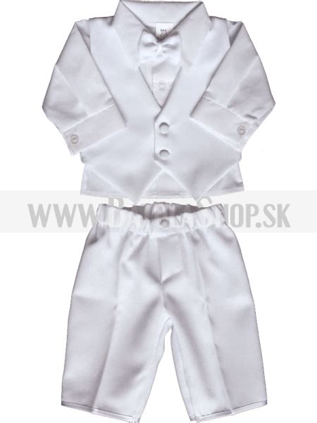 detský elegantný biely oblek pre chlapčeka na krst