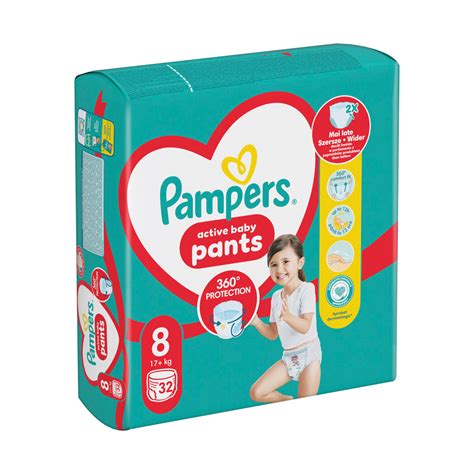 Ilustrácia 360° strihu plienkových nohavičiek Pampers Pants s vyznačeným elastickým pásom, superabsorpčnou podšívkou a dvojitými manžetami okolo nožičiek.
