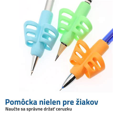 Ilustrácia rôznych pomôcok na správne držanie ceruzky