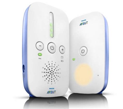 Ilustrácia detskej pestúnky Philips Avent SCD603/00 s vyznačenými hlavnými prvkami (detská a rodičovská jednotka, nočné svetlo)