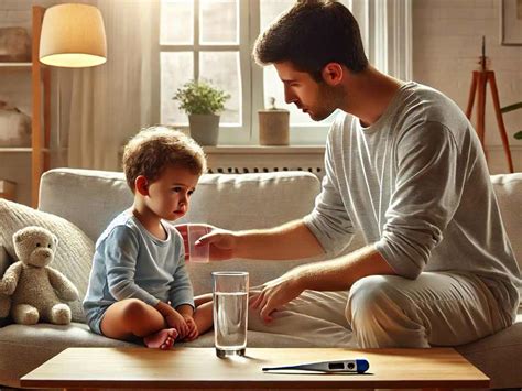 Ilustrácia znázorňujúca príznaky dehydratácie u detí