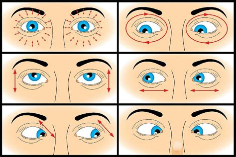 Ilustrácia znázorňujúca očné cvičenia.