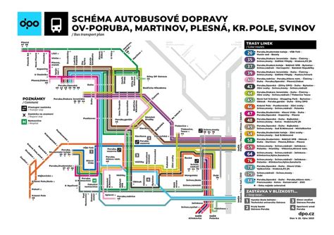 Schéma autobusových liniek a zastávok v okolí Gaštanovej ulice