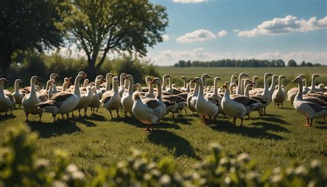 Ilustrácia rôznych druhov hydiny: husi, kačice, kury.