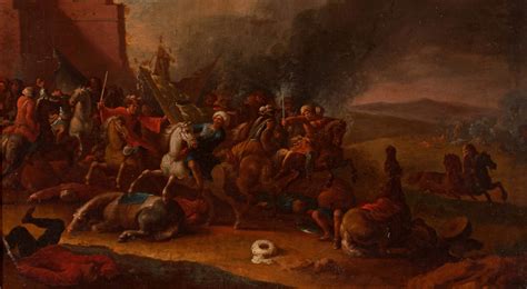 Obraz alebo grafika zobrazujúca obranu Belehradu pred Turkami pod velením Jána Huňadyho.