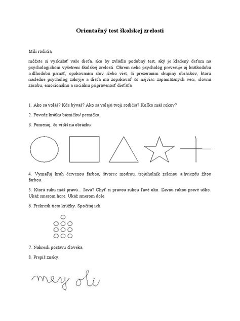 Grafické znázornenie faktorov školskej zrelosti.