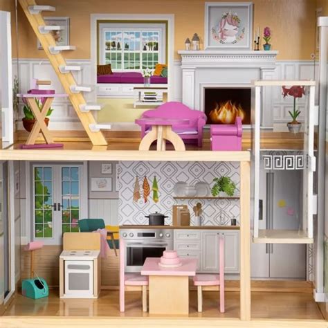 Interiér domčeka pre bábiky Kaylee s detailným nábytkom