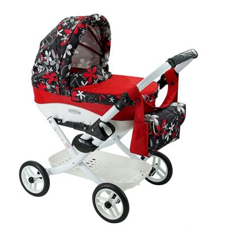 ilustračná fotografia kočíka pre bábiky Adbor Lily s odnímateľnou korbou